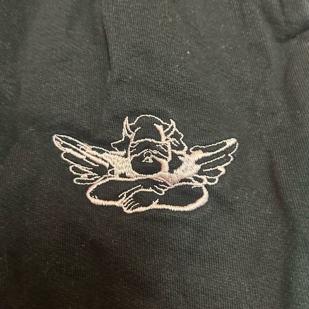 Boys Lie Black Joggers with Angel Embroidery